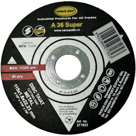 DISC TAIAT METAL "SUPER" 41-A36 R-BF - 125X1.6X22.23 MM