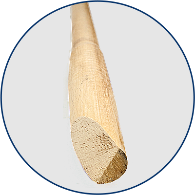 Detaliu coada de lemn pentru lopata